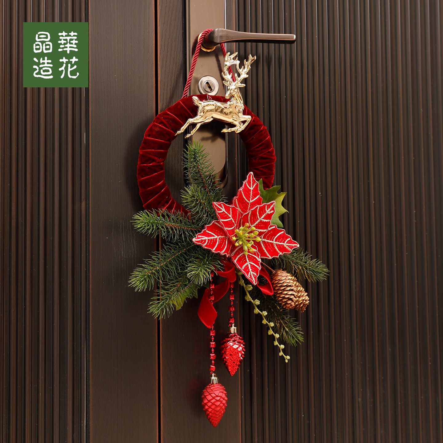 创意圆环门挂门饰圣诞氛围装饰
