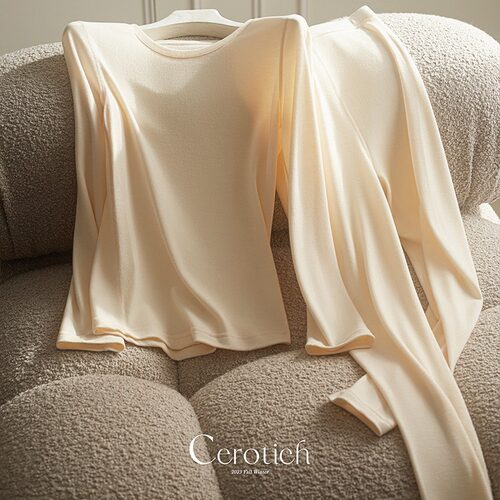 cerotich依翡丝德绒保暖内衣女士2025秋冬款圆领打底秋衣秋裤舒适