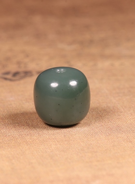 8mm老型珠新疆和田玉籽料老型珠单珠散珠湖水绿通孔玉珠手串配珠