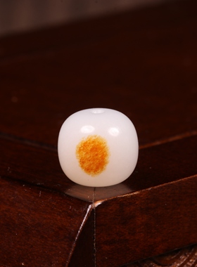 10mm老型珠天然新疆和田玉散珠白色玉珠子手串配珠散珠手链配饰