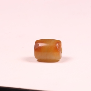 10mm黄沁皮单珠新疆和田玉籽料散珠圆珠珠子多宝手串配珠顶珠配饰