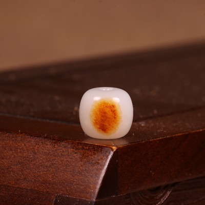 10mm老型珠正宗新疆和田玉籽料洒金单珠散珠多宝手串手持顶珠配珠