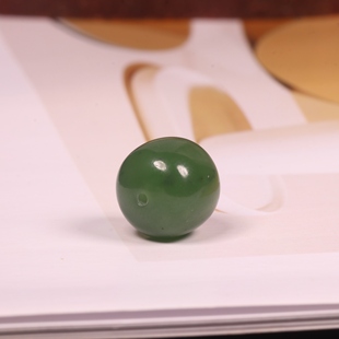 12mm碧玉老型珠新疆和田玉籽料单珠散珠多宝手串配珠顶珠散珠天然