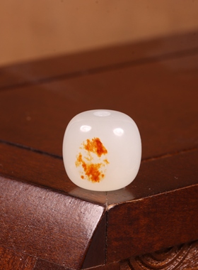 12mm老型珠正宗新疆和田玉籽料皮单珠散珠多宝手串手链配珠珠子