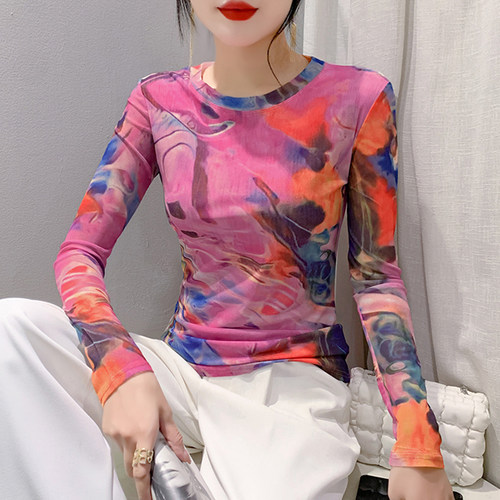 长袖街头常规3D网个性扎染印花