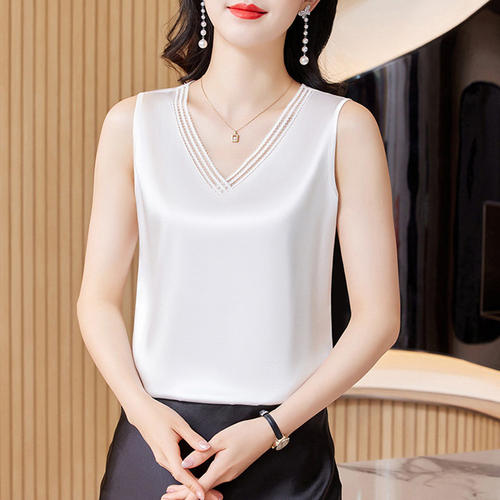 设计感吊带背心女2026新款春夏醋酸缎面女士西装内搭妈妈打底上衣