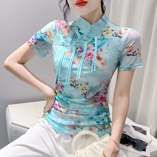 时尚印花，修身显瘦，舒适网纱面
