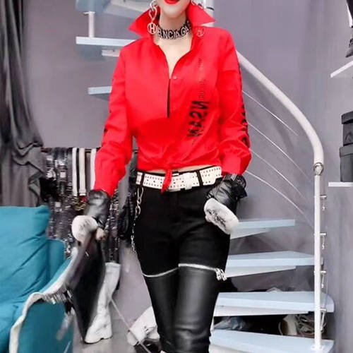 春秋新款长袖宽松休闲百搭女衬衫