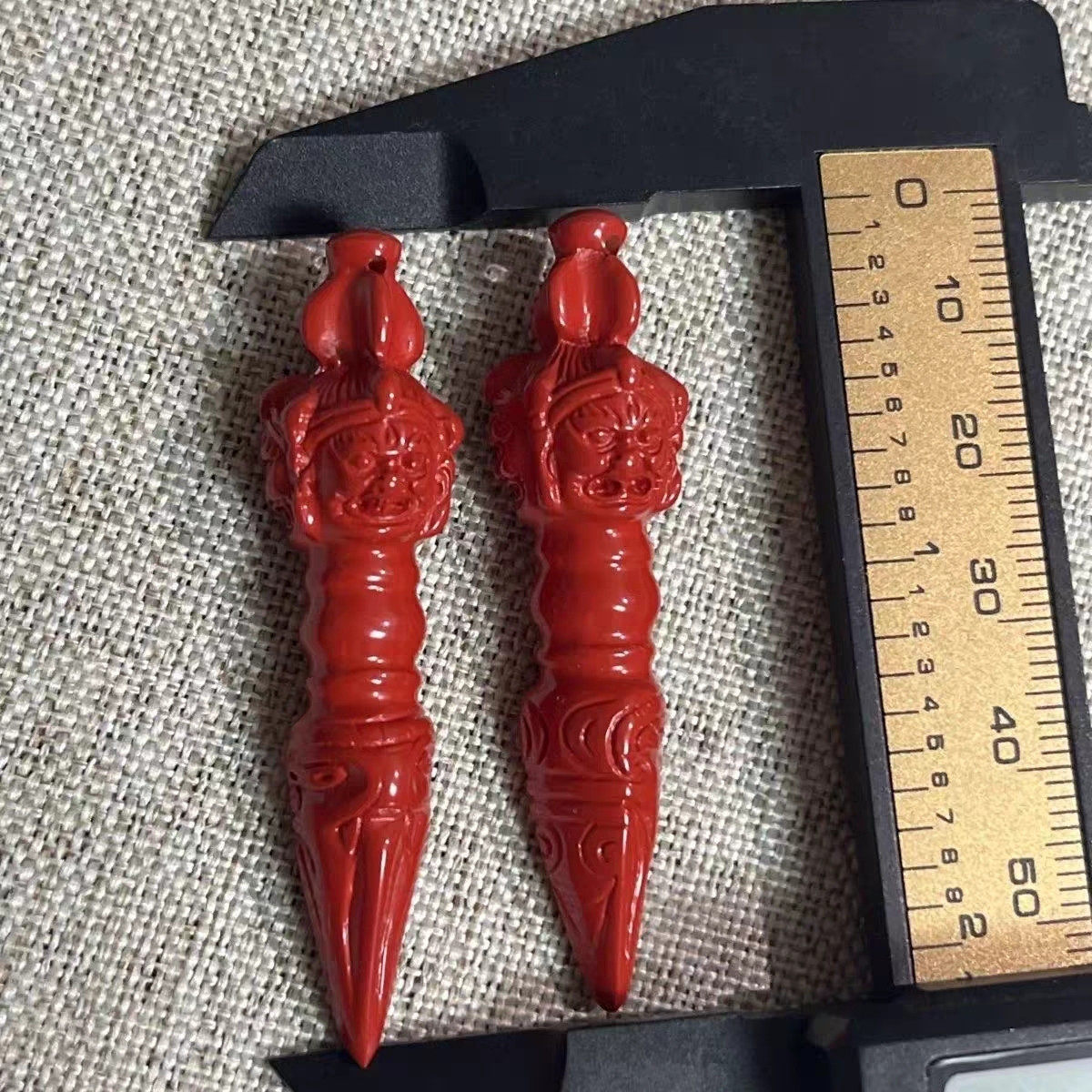 纯朱砂手工制作金刚杵班玛洛珠朱砂金刚橛, 加加 护身符挂件吊坠