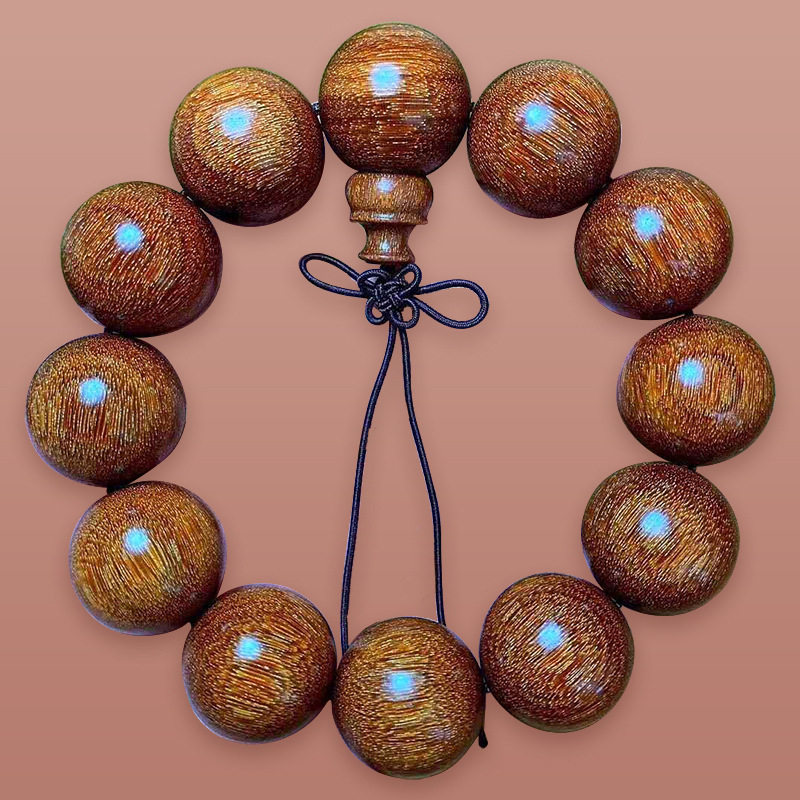 黄金小叶紫檀360度爆满真金星珠手串 尼泊尔紫檀沉水级爆满金星