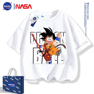 儿童短袖t恤2026夏季新款男女童纯棉七龙珠悟空卡通半袖上衣亲子