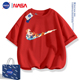 NASA联名纯棉短袖 上衣 洋气童装 t恤男童女童红色2026马年新款 夏季