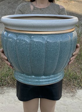 阳台种树大口径花盆陶瓷大号特大号户外庭院三角梅清仓处理50cm30