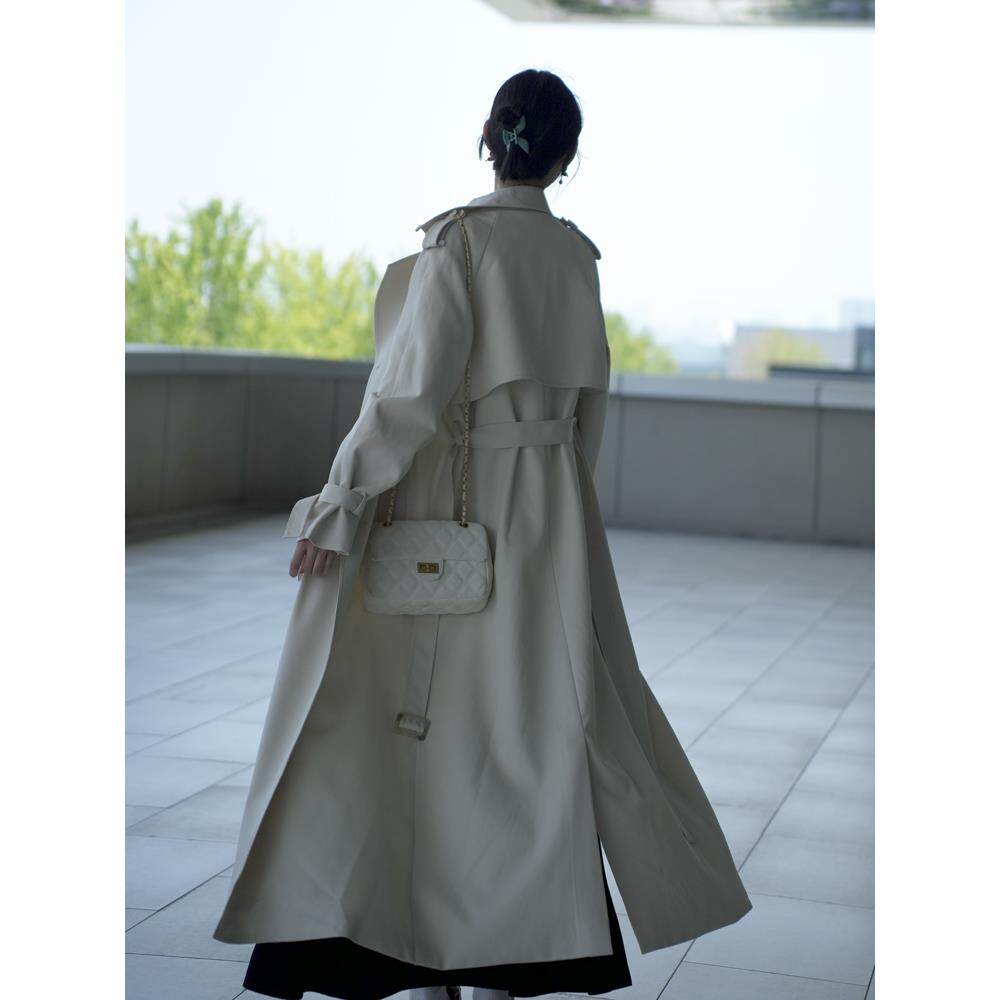 高个子超长款风衣女款2025新款春秋季加长版黑色早秋外套加长大衣