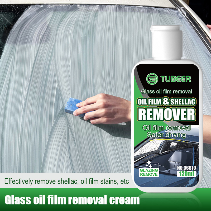 拓比特汽车玻璃油膜去除剂前档玻璃驱水抛光去除玻璃油污水痕