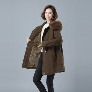 2021冬加绒加厚棉服保暖连帽派克服729款图片