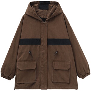 2020冬加绒加厚棉服保暖连帽派克服716款图片