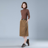 时尚高领毛衣搭配黑色半身裙优雅显瘦女装套装，女装套装/套裙，秋牧寒烟