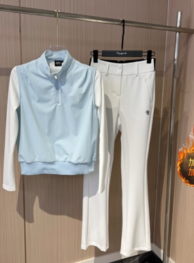 高尔夫服装女冬季加绒保暖假两件高尔夫长袖外套女微喇高尔夫长裤