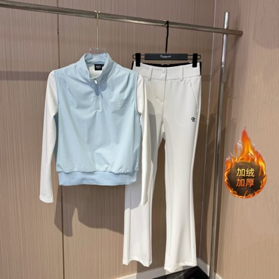 高尔夫服装女冬季加绒保暖假两件高尔夫长袖外套女微喇高尔夫长裤