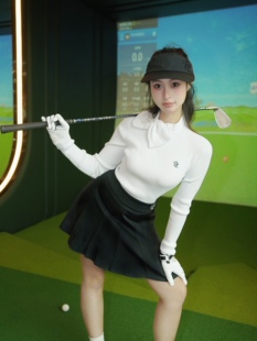 高尔夫服装女秋冬韩版高尔夫长袖女显瘦弹力高尔夫套装女golf女裙