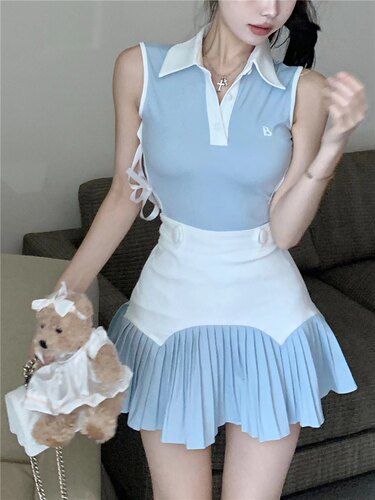 高尔夫服装女高尔夫女装透气显瘦高尔夫短袖女golf裙高尔夫套装女