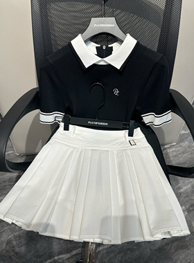 高尔夫服装女韩版高尔夫短袖女高尔夫套装高尔夫裙显瘦速干网球服