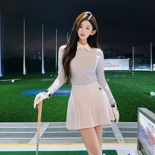 高尔夫服装春夏高尔夫套装女韩版显瘦高尔夫长袖女裙高网球服女装