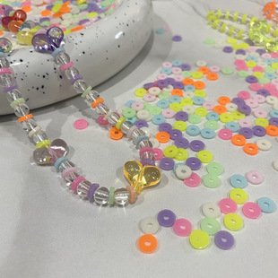 亚克力6mm彩色小圆片间隔片垫片 DIY串珠挂件手机链项链材料配饰