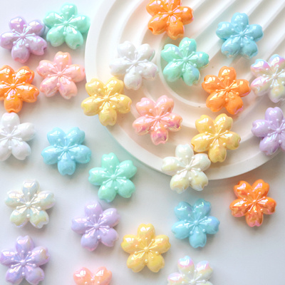 uv炫彩樱花花朵通孔手机链亚克力