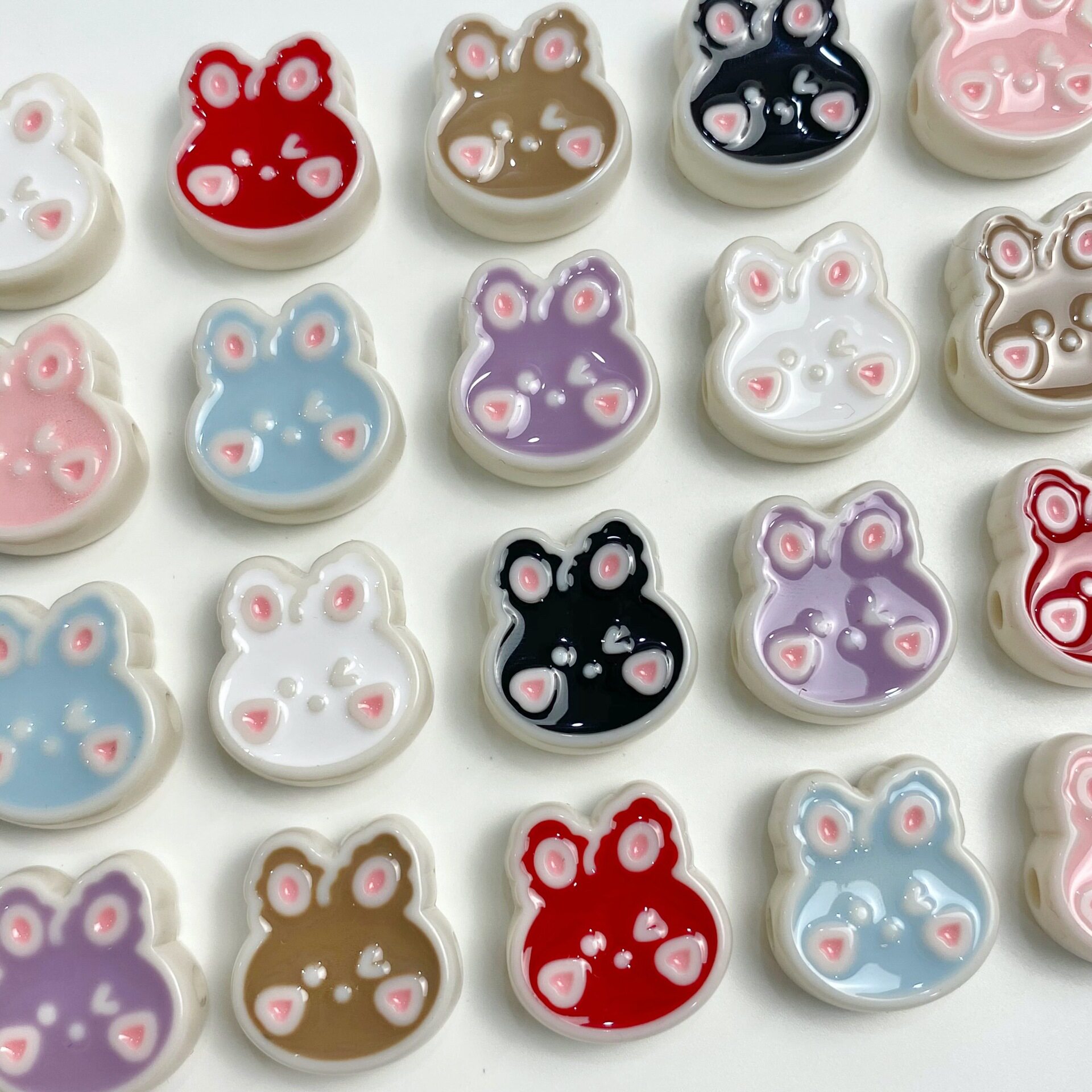 滴油小兔子腮红兔可爱 DIY自制皮筋发绳头绳手机链串珠材料本命年