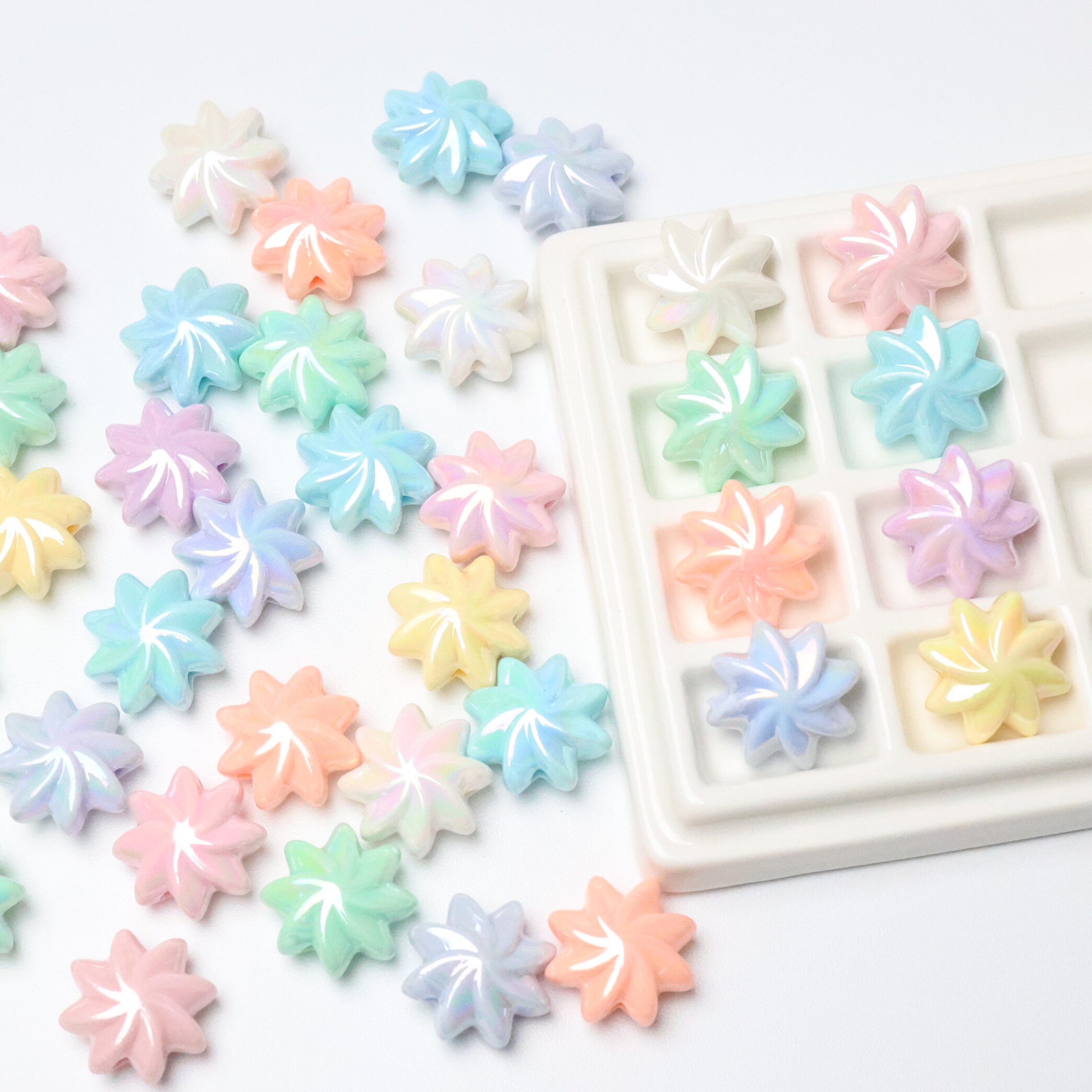 镀彩ab小旋风曲奇直孔散珠 亚克力DIY串珠手机链条挂件材料配饰