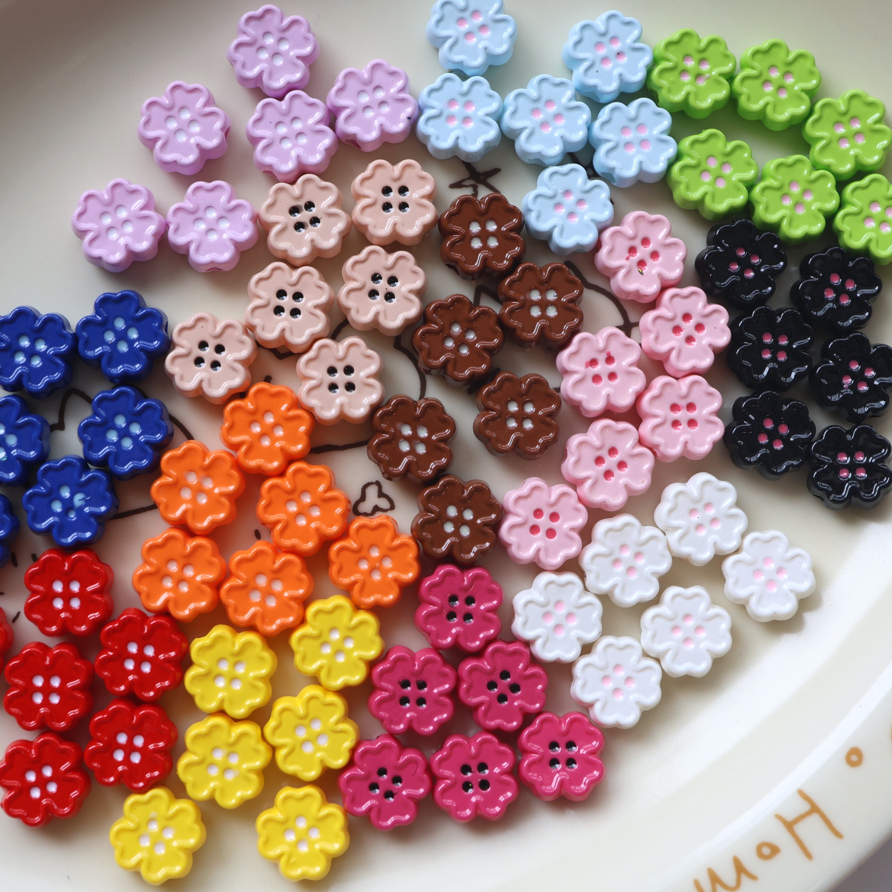 烤漆13色四叶草纽扣滴油花朵 通孔DIY串珠手机链钥匙扣材料多巴胺,饰品/流行首饰/时尚饰品新,其他DIY饰品配件,淘宝优惠券,粉丝福利购,淘宝优惠卷