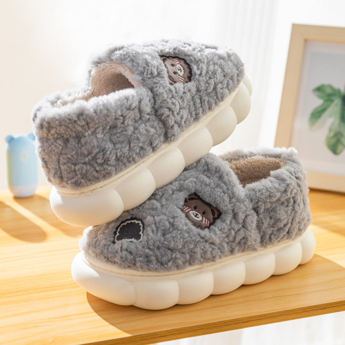 秋冬季棉拖鞋男士包跟绒面保暖