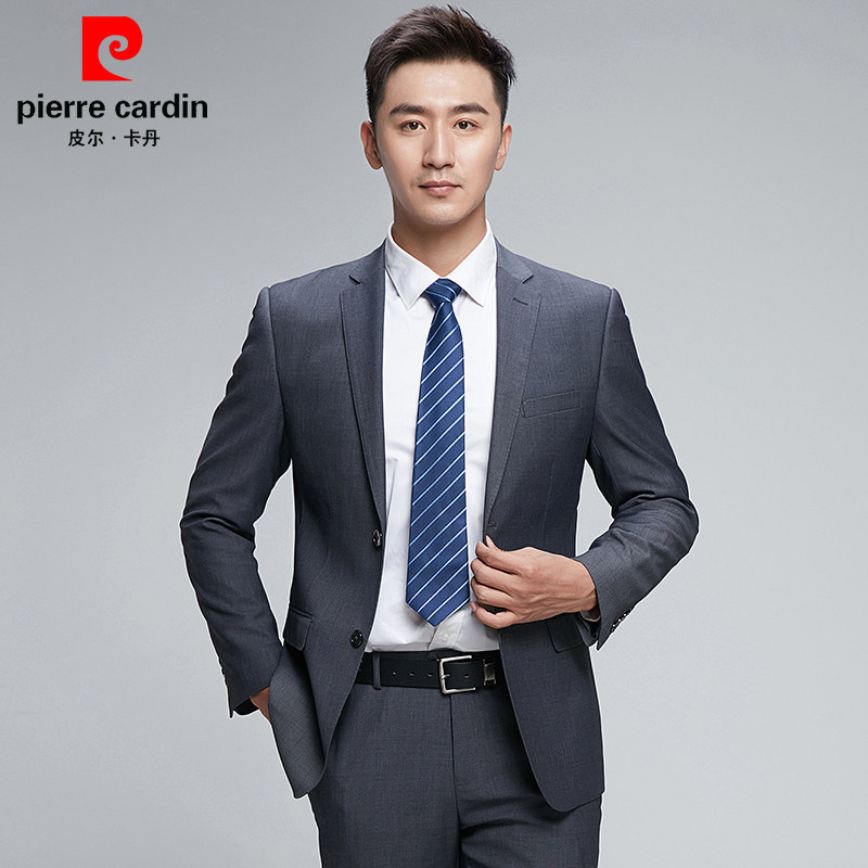 皮尔卡丹西服套装开叉西装