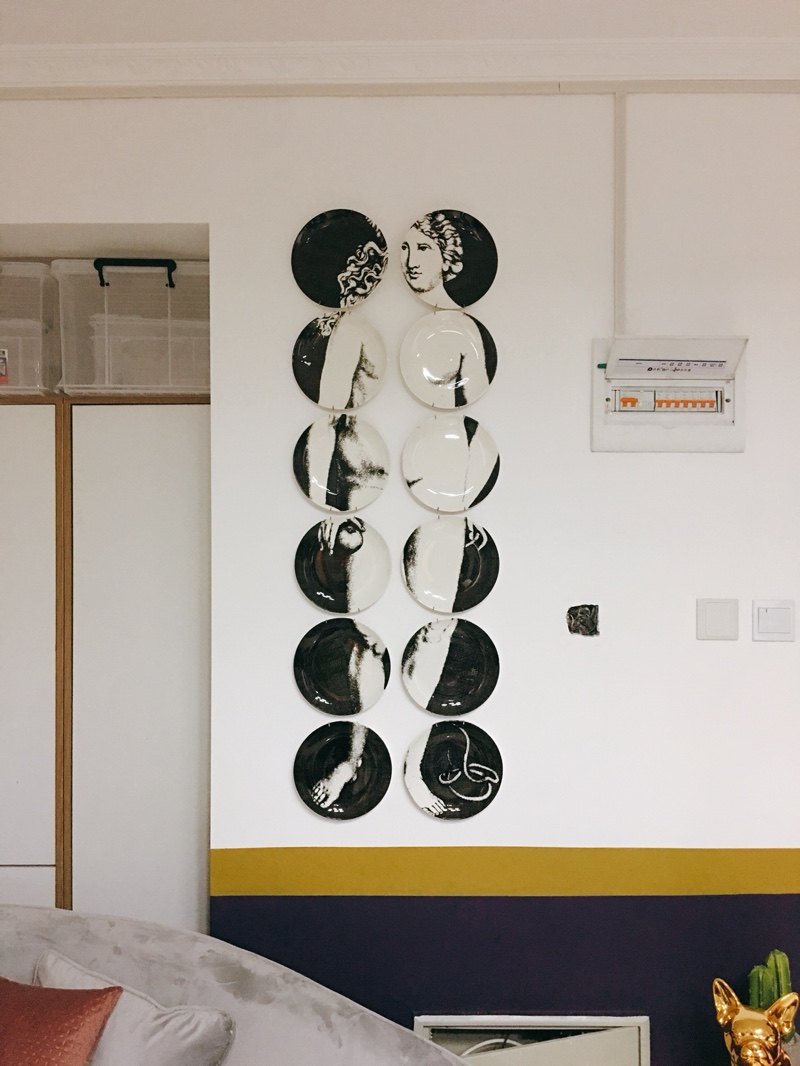 意大利米兰设计师亚当与夏娃创意全身挂盘酒吧墙面软装装饰品挂饰