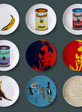 Ligne Blanche安迪沃霍尔装饰盘摆件 美式波普艺术梦露陶瓷挂盘
