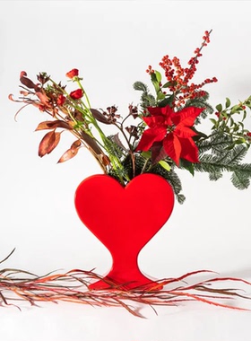 西班牙Cor Rosa花瓶高颜值艺术风水培插花器陶瓷心形花瓶民宿装饰