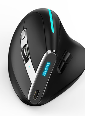 ZELOTES掌握者F-36无线垂直2.4G蓝牙鼠标 RGB编程4800DPI游戏鼠标