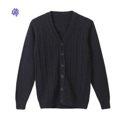 纯棉毛衣开衫麻花女士宽松外套