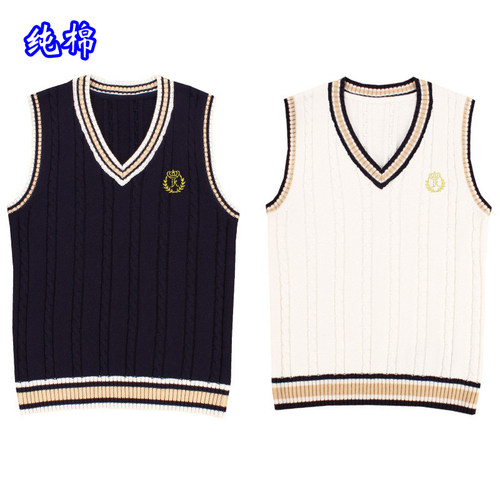 JKv领背心学生马甲针织衫毛衣