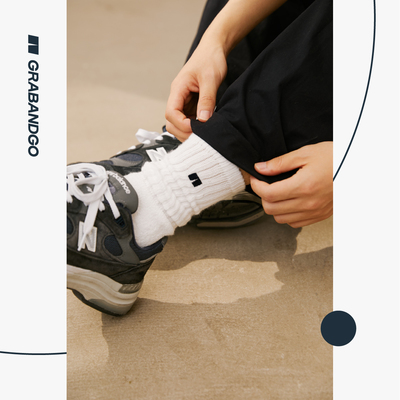 GRABANDGO(GAG) CLOUDSOCKS双面毛圈底白色长袜子长筒堆叠 POPEYE