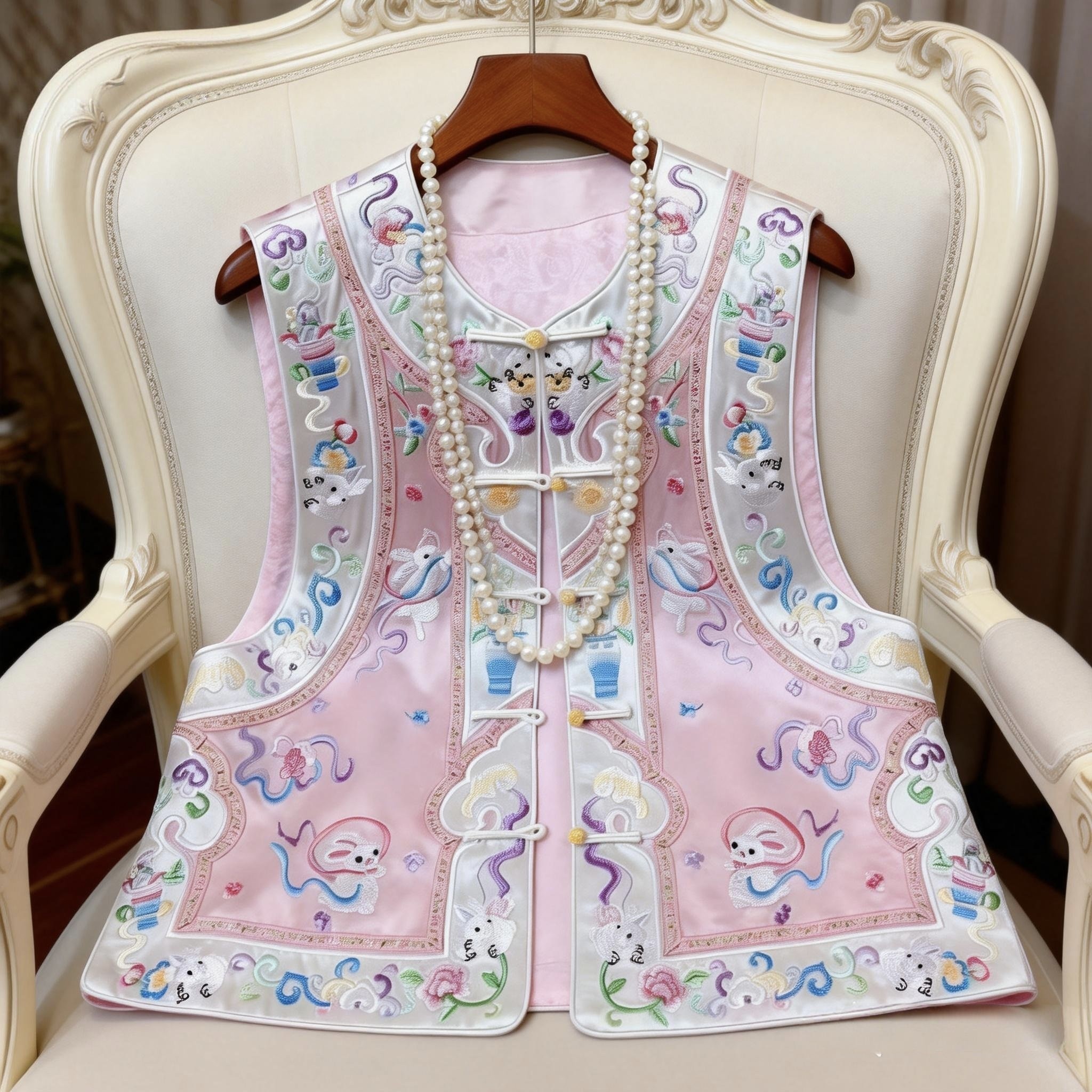 2026新款复古国风刺绣醋酸马甲外搭新中式百搭圆领唐装坎肩背心女