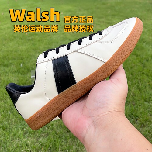 正品Walsh男鞋女鞋真皮复古德训鞋白鞋轻量休闲运动鞋跑步鞋春秋