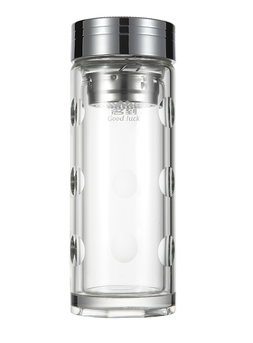 名到MIODO 双层玻璃杯随手泡茶 圆点设计 MD-85201 450ml