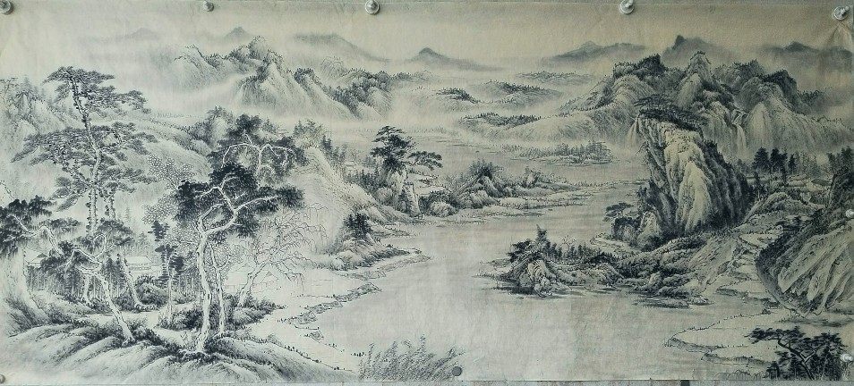 一枫斋苏永刚先生创作小六尺横幅国画纯手绘水墨山水画江山多娇图