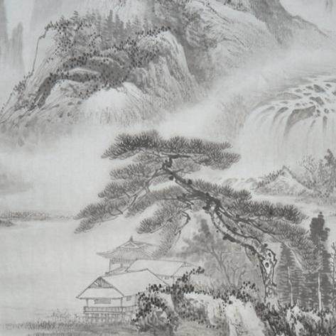 热卖国画客厅一枫斋纯手绘精品山水画三尺横幅苍山幽居图1新品