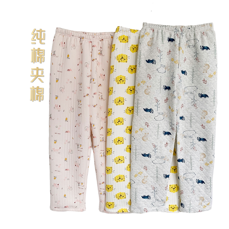 保暖裤夹棉冬睡裤儿童大码家居裤