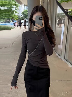 2024入秋穿搭一整套韩系氛围感漂亮独特高级感连衣裙子两件套装女