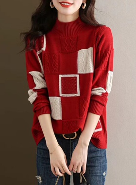 秋冬2023新款爆款高级感针织时尚洋气上衣内搭半高领打底衫女毛衣